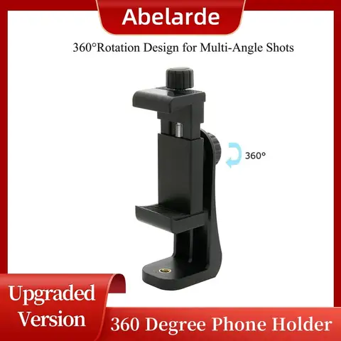 Tripod Mount Universal 360 Degree Mobile Phone Clip Compatible With 1/4 Screw Cellphone Holder Desk Tripod Adapter