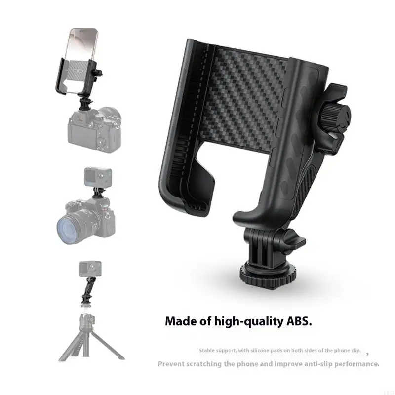 Braket Monitor Ponsel Penjepit Penyangga Ponsel dengan Dudukan Tripod Universal Pemasangan Cepat Sepatu Dingin untuk Kamera Aksi