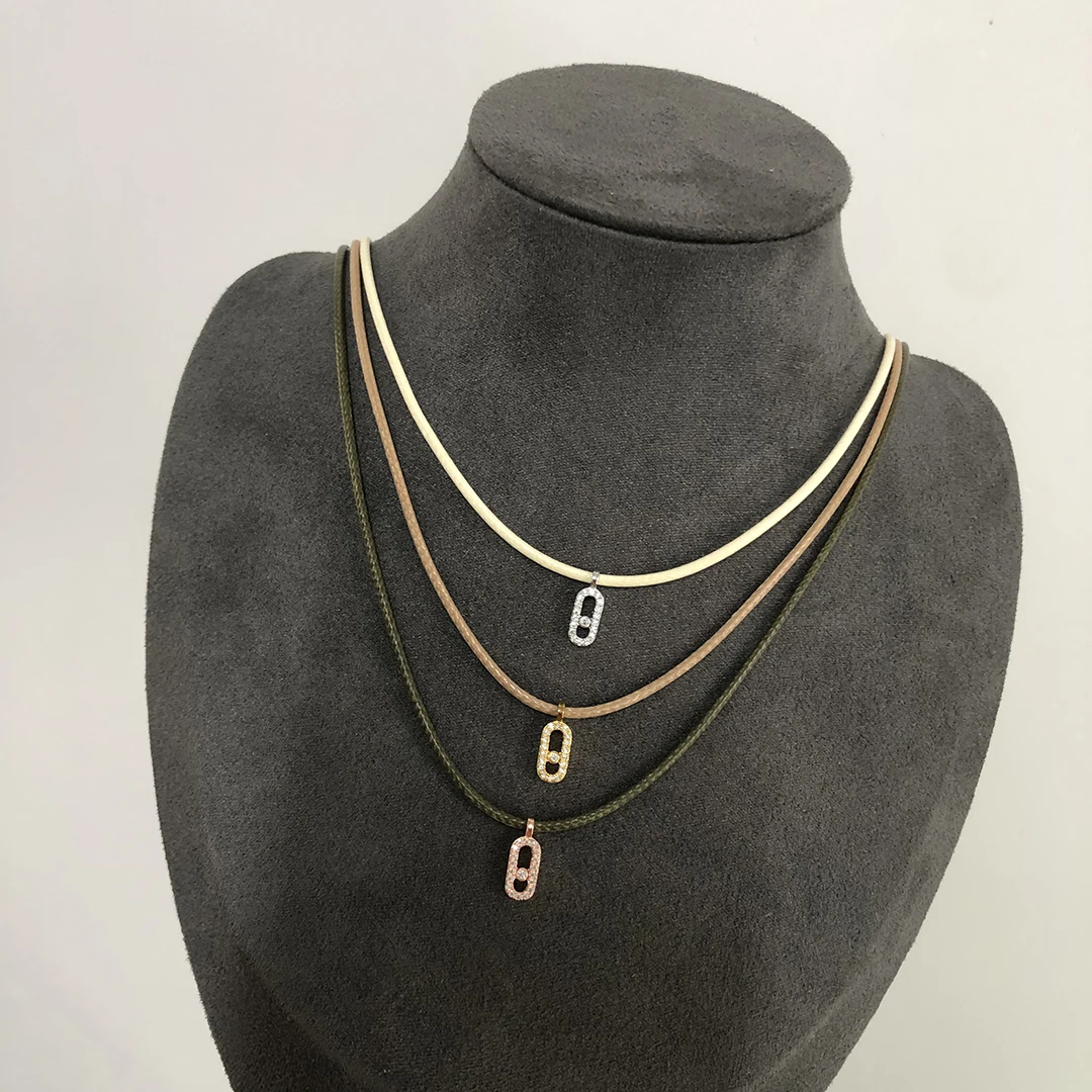 

925 Sterling Silver Classic Jewelry Woven Wax Line Pendant Necklace for wWomen.Exquisite Anniversary Jewelry Holiday Gifts