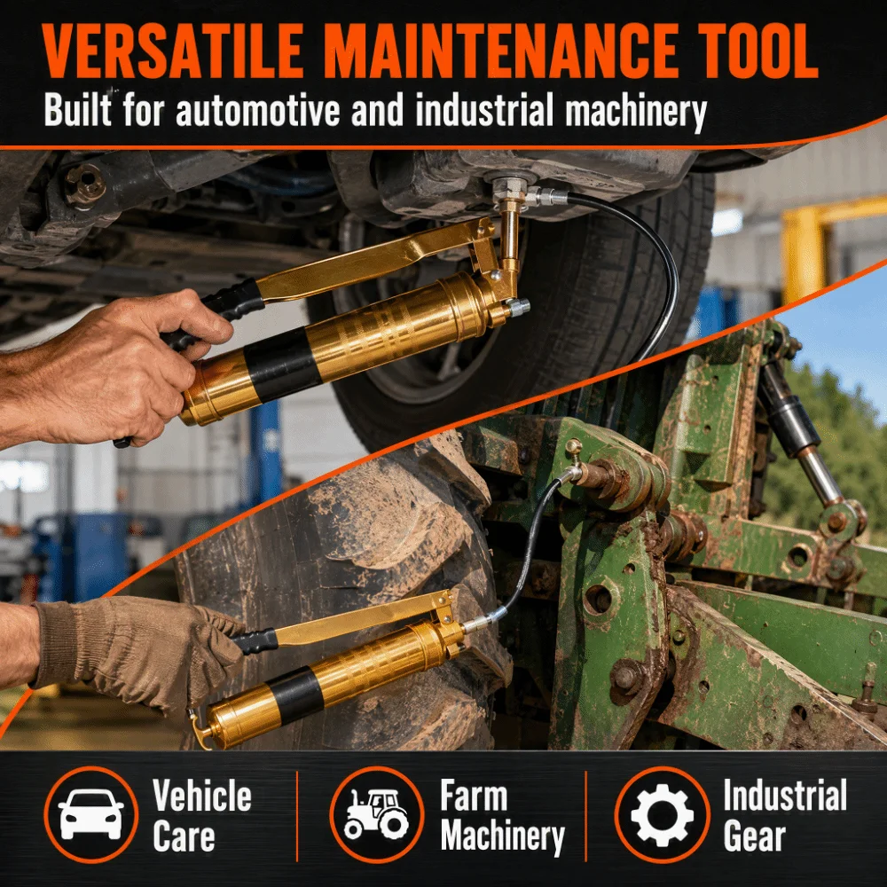Heavy Duty Grease Fitting Unclogging Tool 600CC 900CC High-Pressure Unclogging Tool Sturdy Metal 400CC Lubrication Line Cleaner