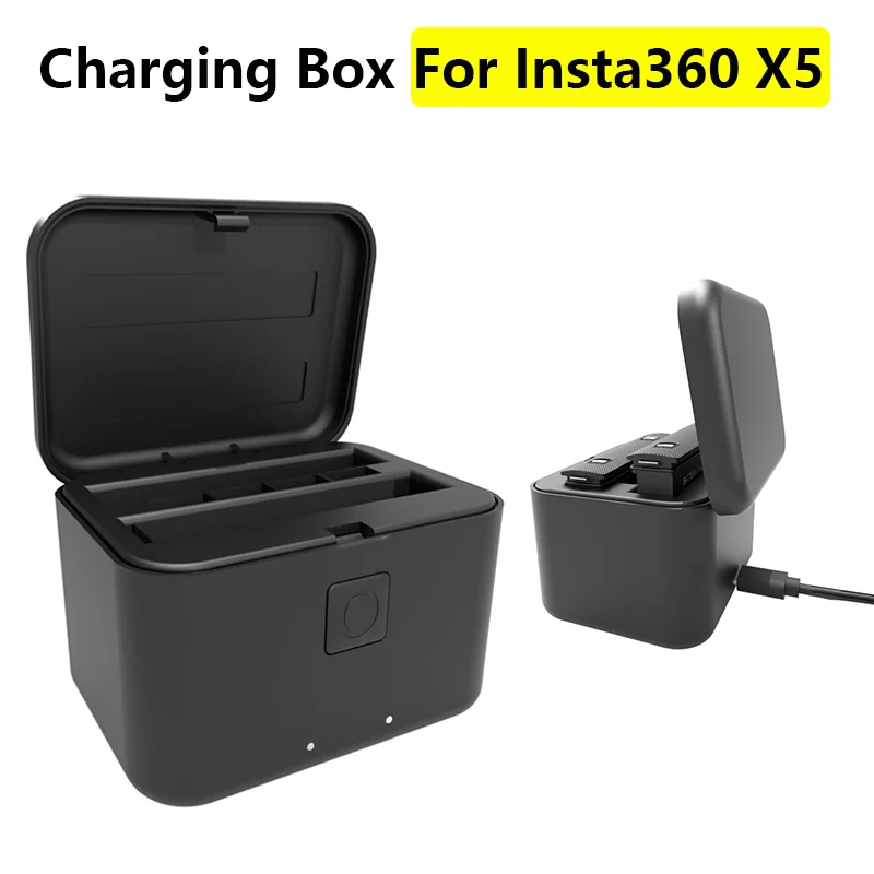 

Двойное зарядное устройство для Insta360 X5, чехол для зарядки, ящик для хранения аккумулятора, слоты для зарядного концентратора для Insta 360 x5, аксессуары для камеры