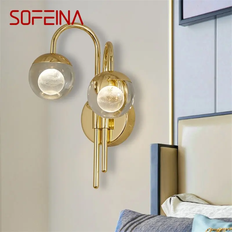 

SOFEINA Indoor Crystal Wall Lights Sconce LED Fixture Aluminum Modern Home Decorative Lighting For Bedroom Living Room Office