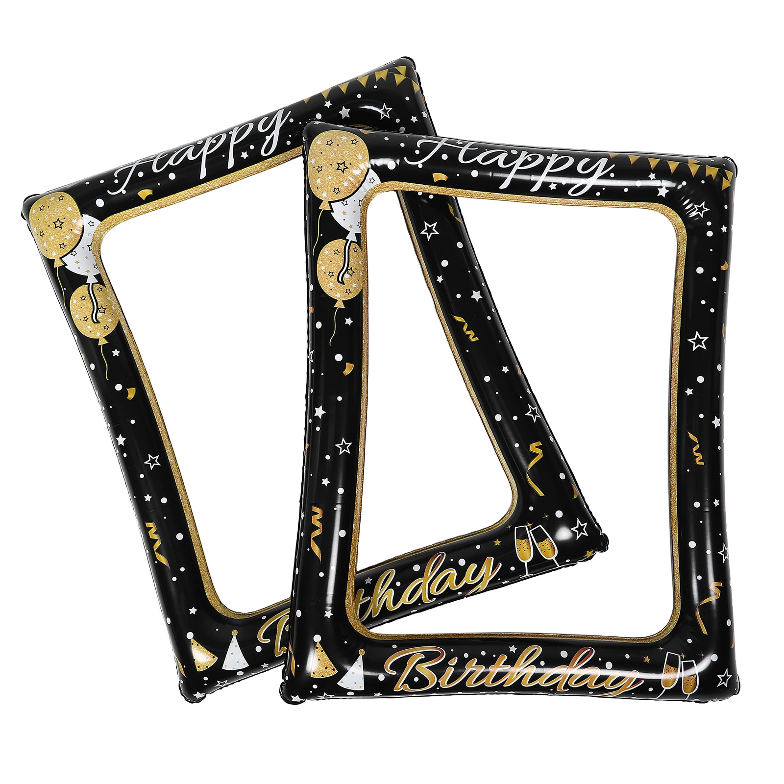 

2pcs Birthday Party Supplies Handheld Photo Frames PVC Venue Props Photo Booth Decorations Celebrations Photobooth Accessories