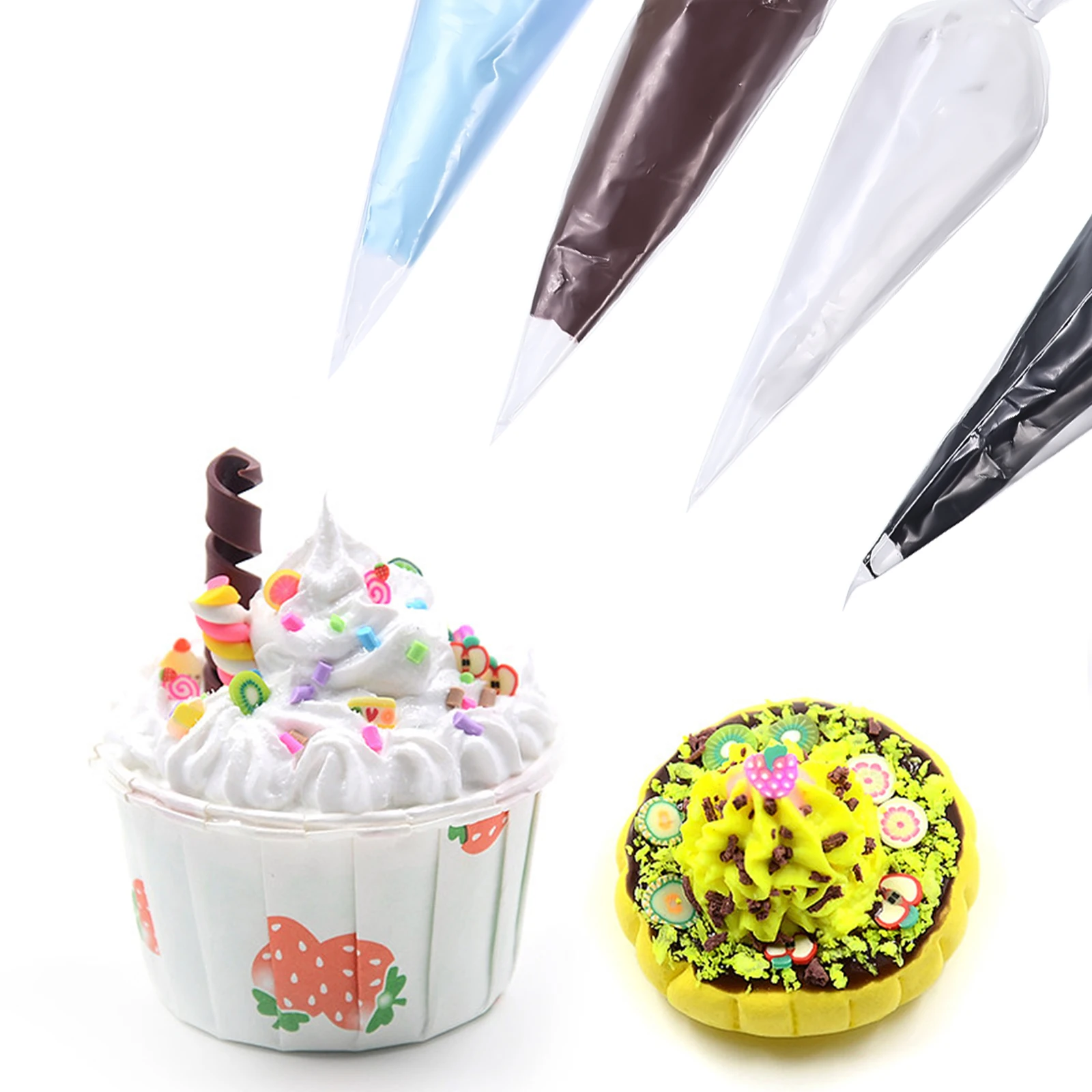 

1 set Simulated Cream Glue Resin Accessories 60g Each White Pink Purple Blue Yellow Brown Black DIY Phone Case Making Kit Art