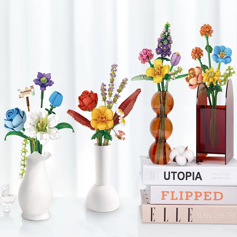 

LOZ Plant series Building Block Flower Cherry Blossom дерево роза декоративный цветок строительные блоки игрушки для девочек и детей