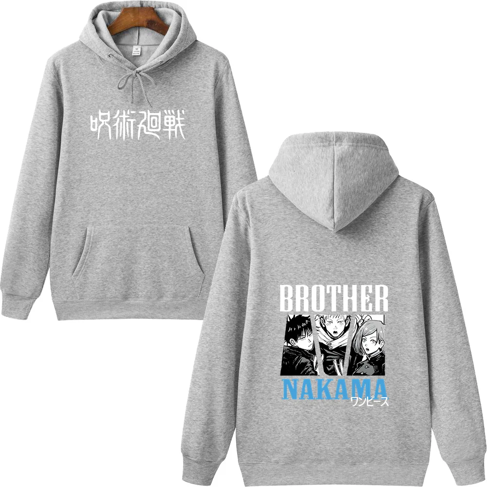 Brother Nakama สองด้านพิมพ์ Hoody ฮาราจูกุชายสไตล์ Hoodies Crewneck Hip Hop Hoody Crewneck หลวม Hoodie ใหม่เสื้อกันหนาว