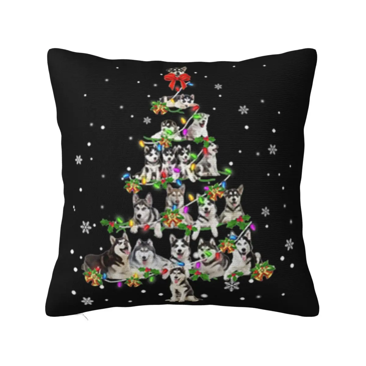 Awesome Husky Noel Xmas Tree Cool Christmas Dog Love Gift Trend Homme Wholesale Holiday Pillow Case