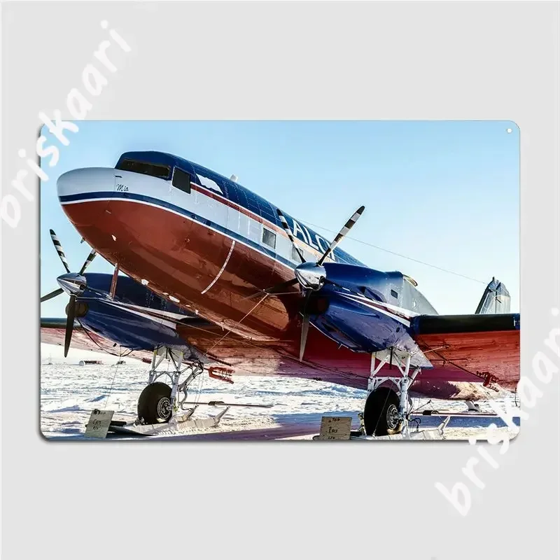 Antarctic Dc3 Plane Metal Plaque Poster Garage Club Garage Decoration Cinema Garage Customize Tin Sign Poster