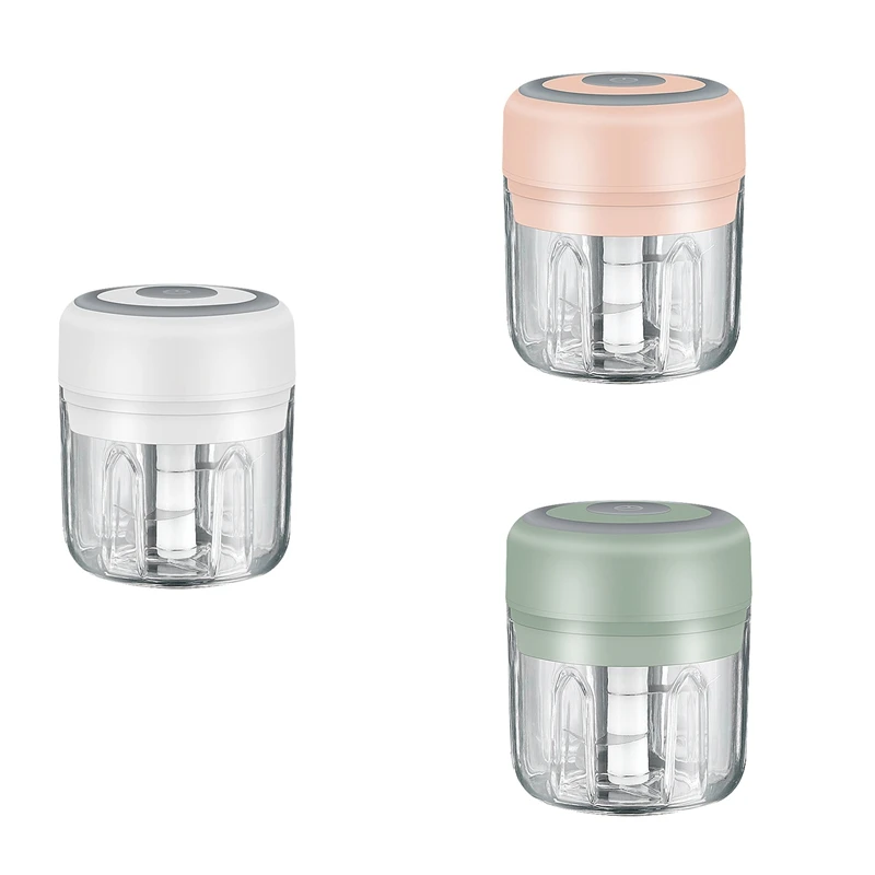 250ML Mini USB Electric Meat Grinder Garlic Chopper Rechargeable Crusher Food Processor