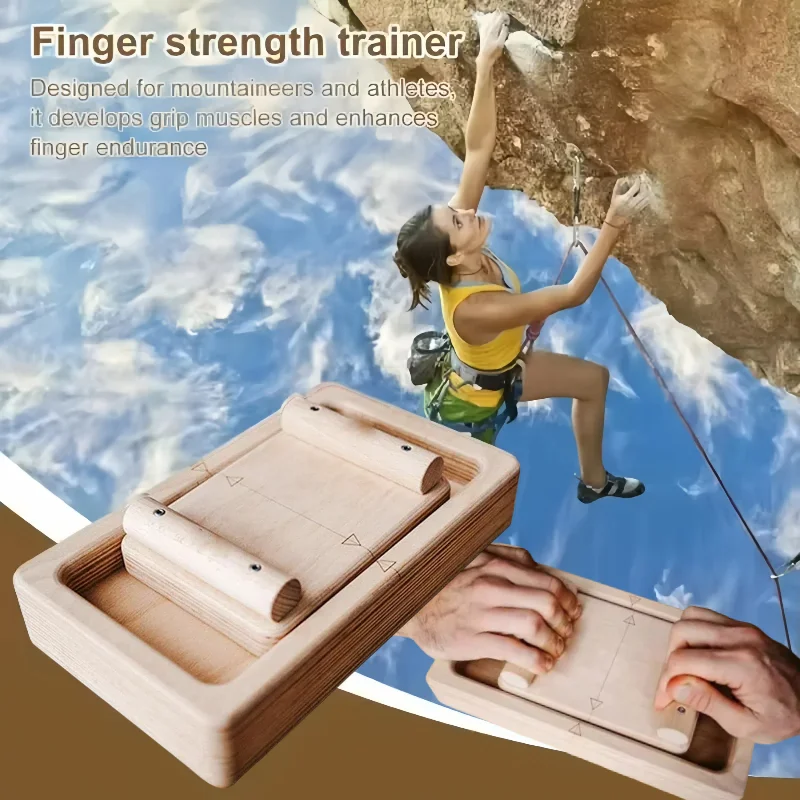 

Hand Grip Strengthener for Climbers - Portable Wooden Finger Exercise Equipment Strength Training & Therapy for Athletes