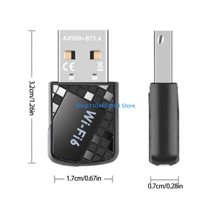 AX900 USB WiFI 6 Bluetooth-kompatibler Adapter Dongle Doppelband 2,4 GHz & 5GHz
