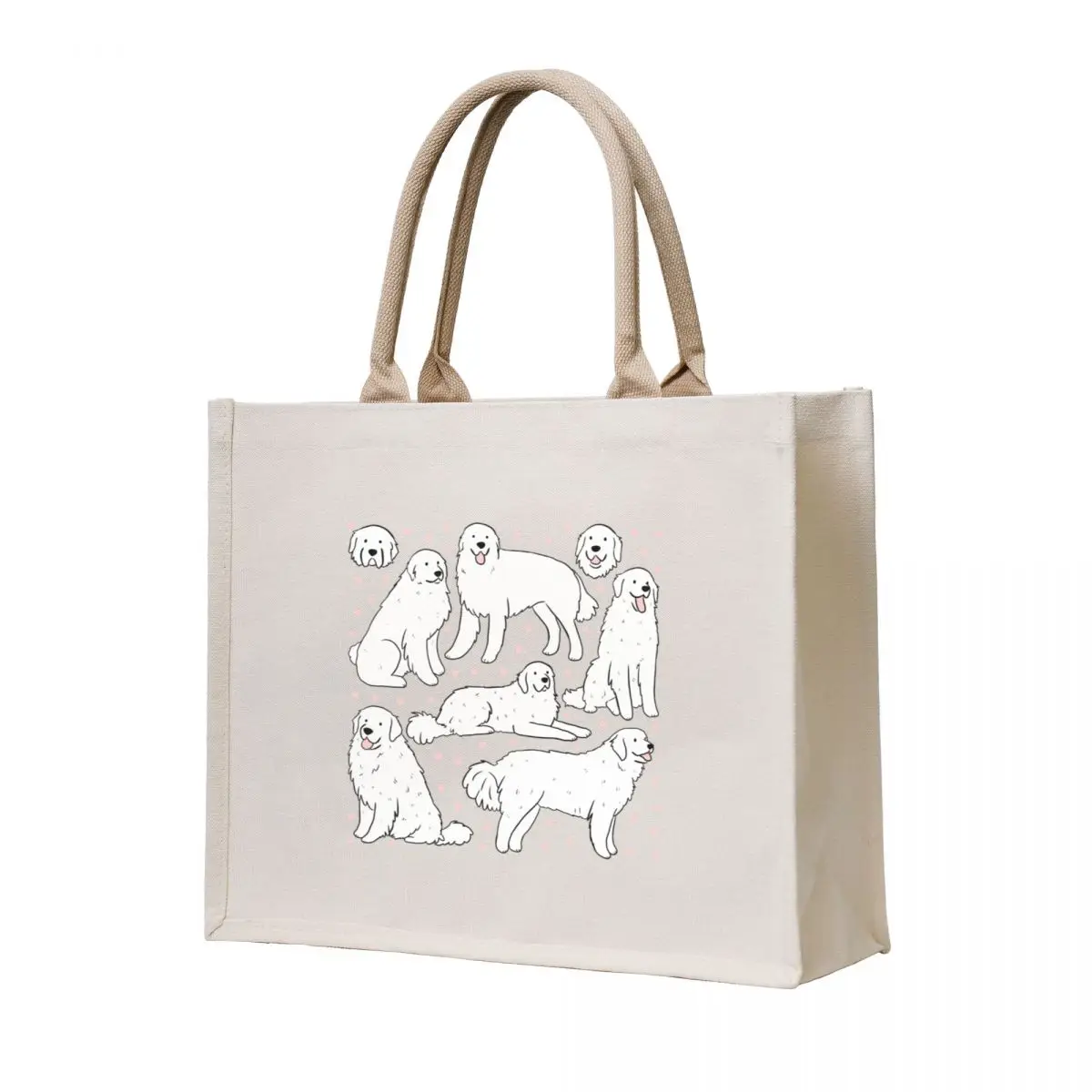 

great pyrenees cute illustration pattern Tote Bag Women's shopper handbag personalized tote eco bag folding