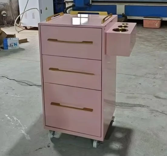 

Professional Hair Salon Beauty Trolley Pink White Salon Trolley Beauty Salon Equipment Color Customizable