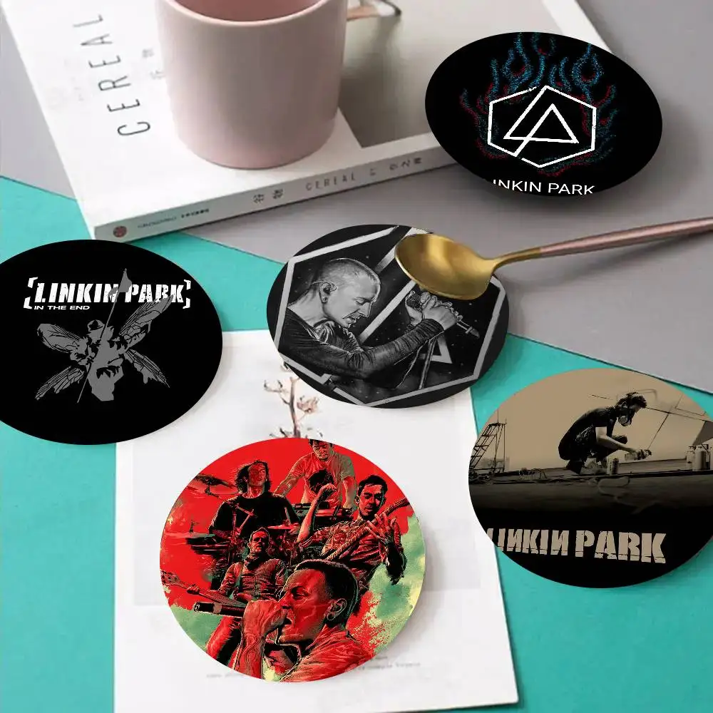 Posavasos de madera Band L-Linkin From Zero P-Park, resistentes al calor, antideslizantes, para el hogar, oficina, bar, cafetería, restaurante, regalo de cumpleaños y vacaciones