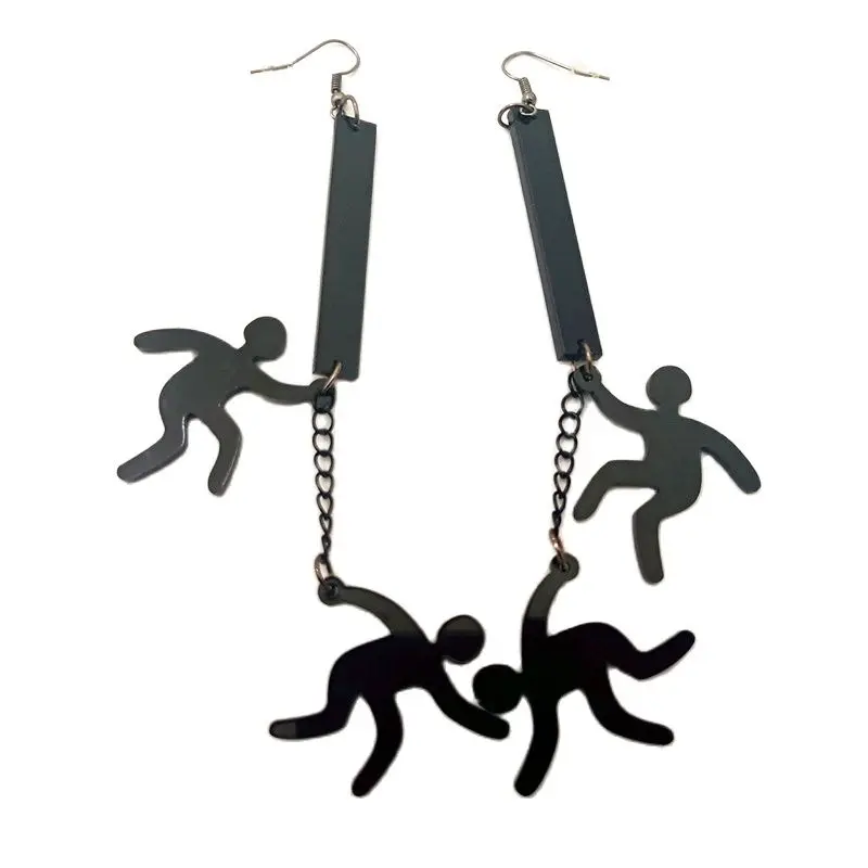 KUGUYS  Cute Flying man Drop Earrings for Women Dangle  Acrylic Fashion Festival Party Accessories