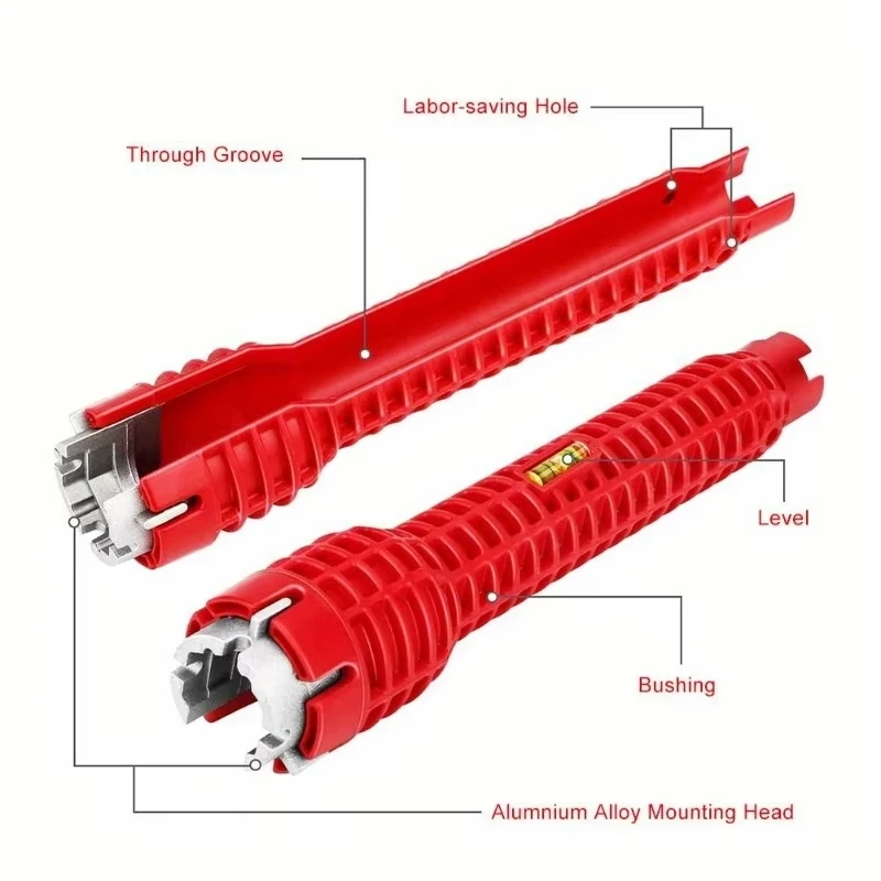 8 in 1 Multi-Functional Sanitary Wrench Pelvic Floor Leading Sleeve Disassembly Faucet Pipe Sink Sanitary Only Installation Tool