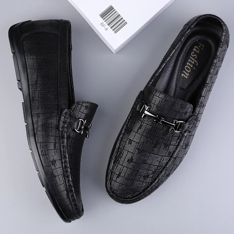 Genuine Leather Men Shoes Luxury Trendy Casual Slip on Formal Loafers Men Moccasins Italian Black Male Driving Shoes Sneakers