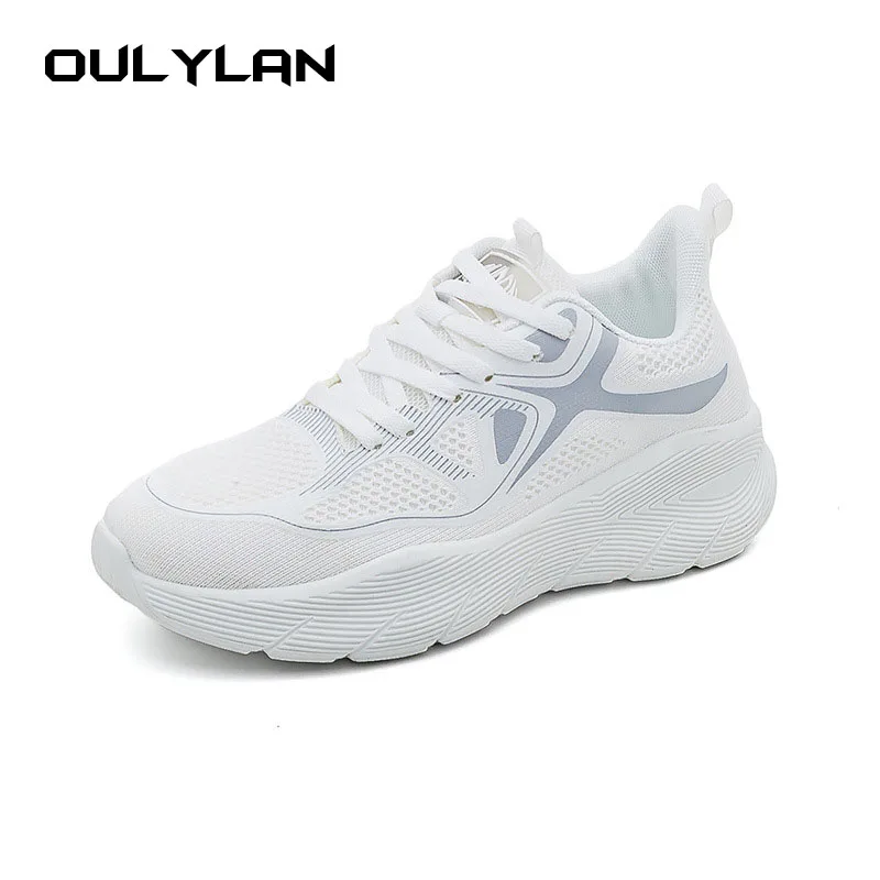 Spring Knit Sports Shoes for Women Versatile Lightweight Sneakers Thick Soled Shock-absorbing Running Shoes Casual Breathable