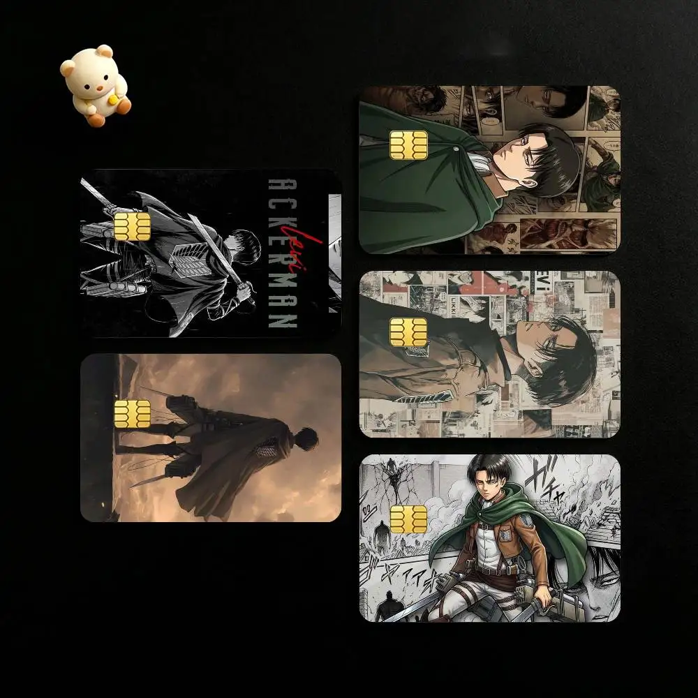 A-Anime A-AOT L-Levi Ackerman Credit Card HD Stickers Small Chip Waterproof Sticker Game Card Decal Gift