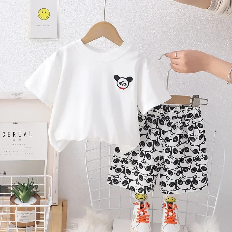 

New Summer Baby Boys Clothes Suit Children Girls Cartoon T-Shirt Shorts 2Pcs/Sets Toddler Casual Sports Costume Kids Tracksuits