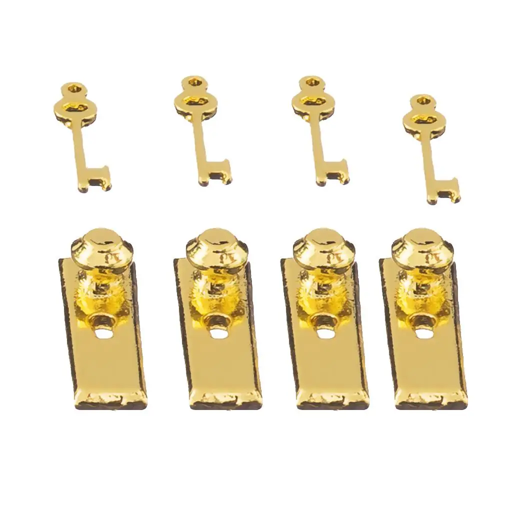 ชุดลูกบิดโลหะสำหรับบ้านตุ๊กตา ขนาด 1:12 อุปกรณ์เสริมสำหรับมือจับประตู