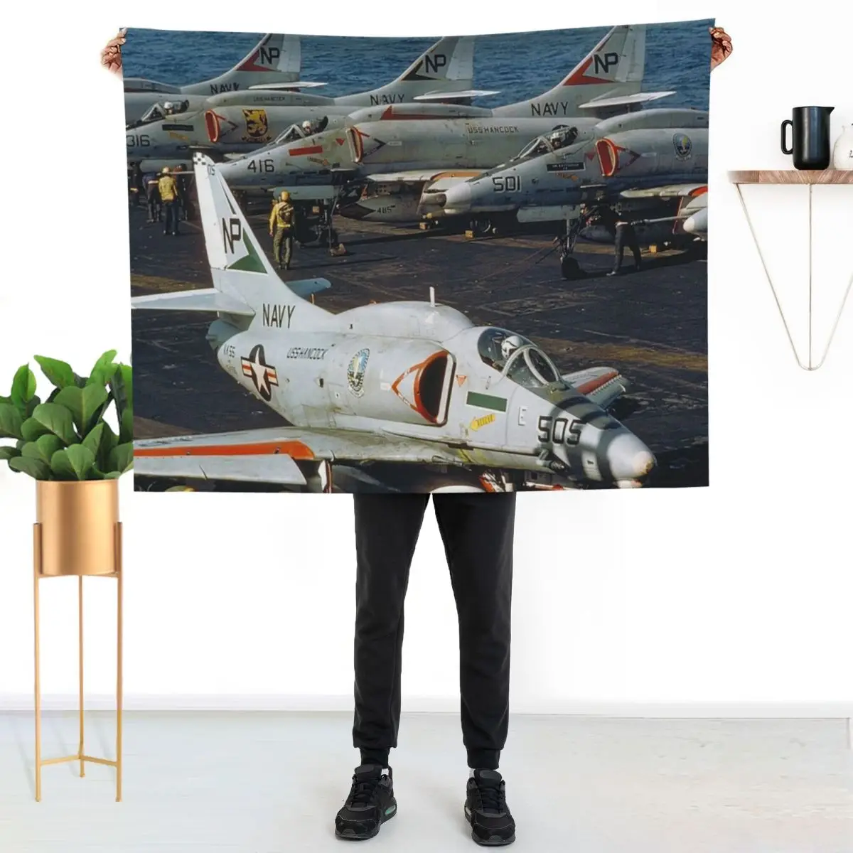 

A-4 Skyhawk Jet Ranger Aircraft Aviation Throw Blanket Air Conditioner Soft Blanket for Office Home