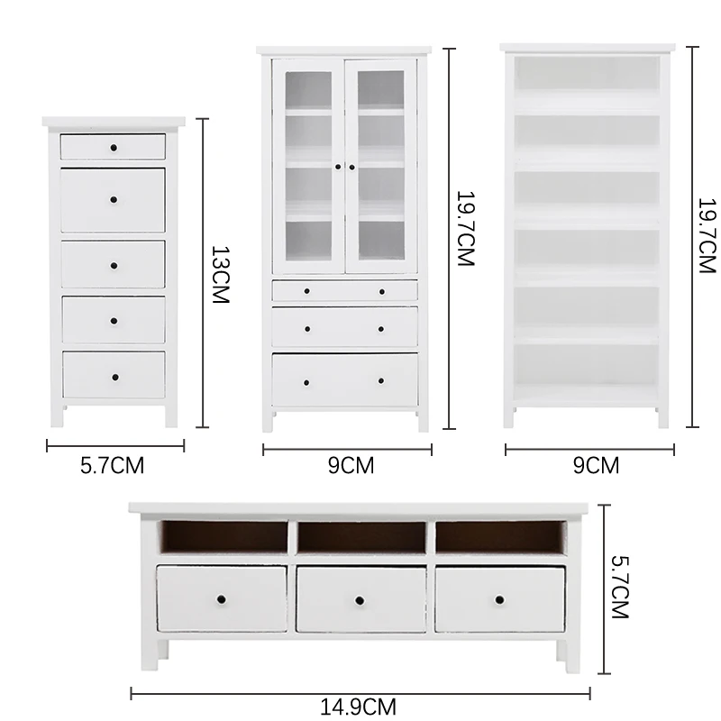 Mini armoire chinoise classique en bois, échelle 1/12, meuble TV, chambre à coucher, maison et salon, jouets de course, cadeau