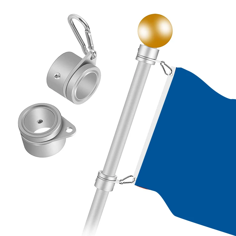 KEKA 2 Pcs Flag Pole Rings Anti Wrap Flag Pole Clips Swivels 360° Rotating Flagpole Flag Mounting Rings 1.25 Inch