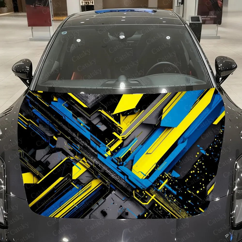 

Industrial Style Distressed Splatter Car Vinyl Wrap, PVC Waterproof Car Hood Sticker, Self-Adhesive Scratch-Resistant Stickers