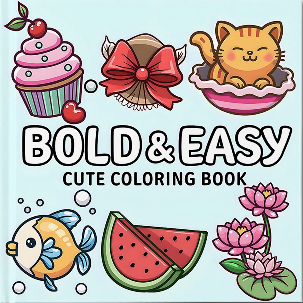 BOLD EASY Cute Coloring Book Educational Relaxation Gift Graffiti Painting Book Doodles Books Adult Relaxation Activities