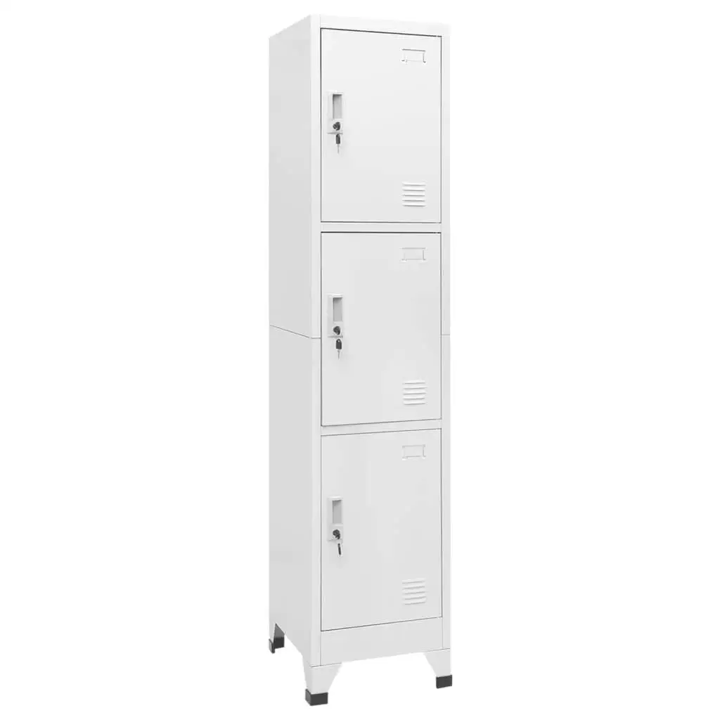 3-Compartment Locker Cabinet 38x45x180 cm - Durable Storage Solution for Home or Office