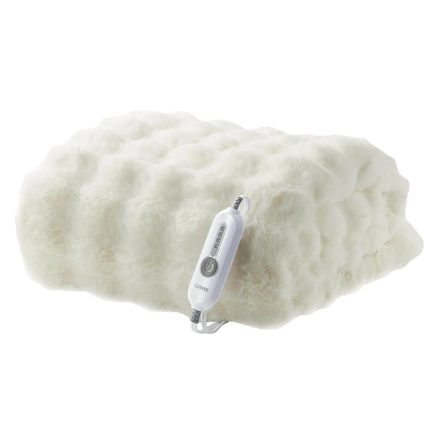 

Soft Bubble Heated Blanket Dual Control Fur Electric Heating Blanket with 4 Heat Settings 8 Hour Auto-Off & Overheat Protection