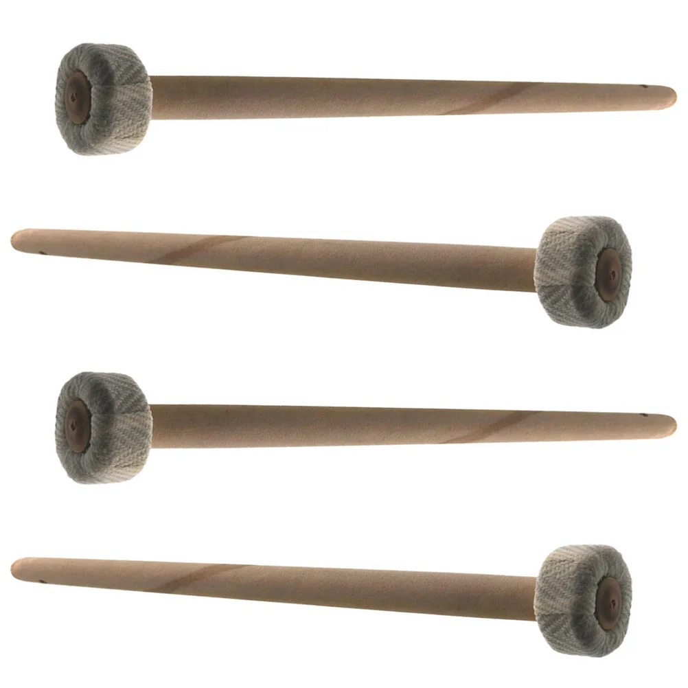 

4 Pcs Gongs and Drumsticks Wood Handle Percussion Instrument Mallet Cotton Linen for