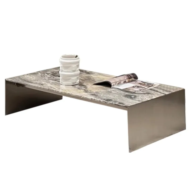 Italian light luxury natural marble coffee table modern villa home square coffee table combination