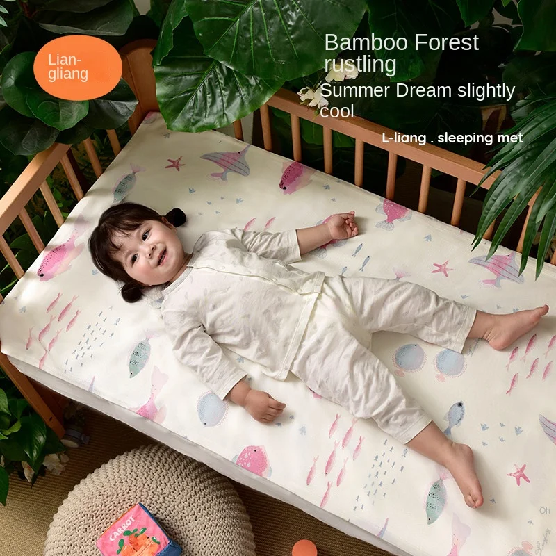 

Hxl Baby Bamboo Fiber Summer Mat Breathable Summer Cooling Mat Crib Children Nap Mat