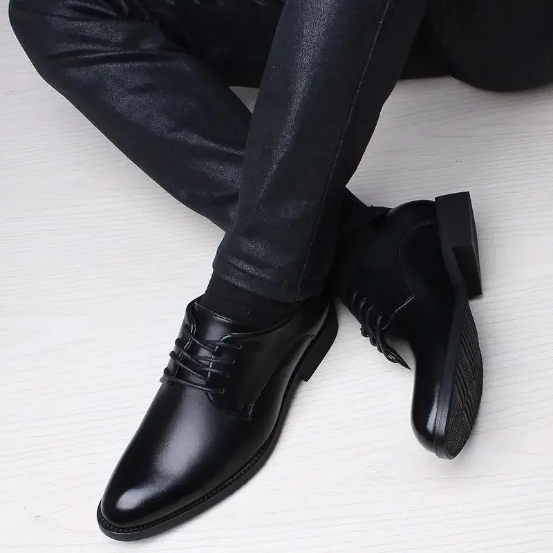 Social Shoe for Men Natural Gumrukfree Genuine Leather Oxfords Shoes Lace Up Dress Man Footwear Cowhide Gentleman Suit 39 Black