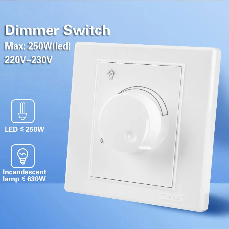 Led Dimmer 220v Max 250W 200-240V Light Dimmer Switch LED Dimmer
