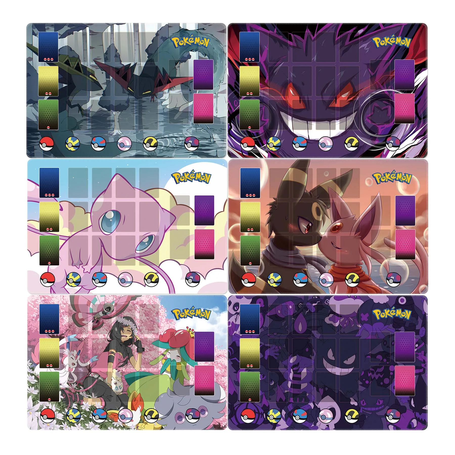 

600X400X2Mm Diy Ptcg Блестящий драгоценный камень Gengar Card Battle Mat Ptcg Mew Один игрок Настольная игра Карточный блокнот для боевых карт Подарок