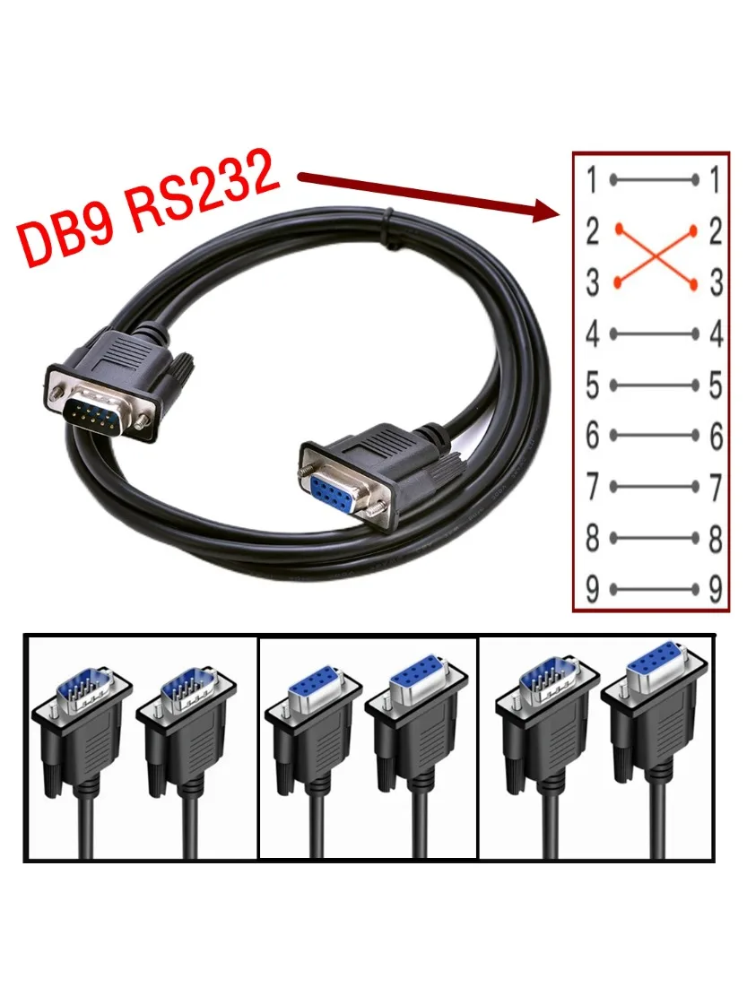 Kabel szeregowy DB9 Port RS232 Przewód połączeniowy Adapter Męski na Męski Żeński Krzyżowy Przedłużacz Kabla Danych 0,5m 1m 3m 5m 10m — zdjęcie produktu 5