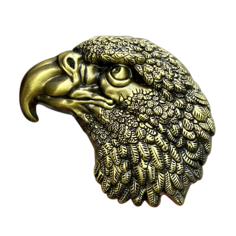Zinc alloy eagle head cap buckle for western jeans