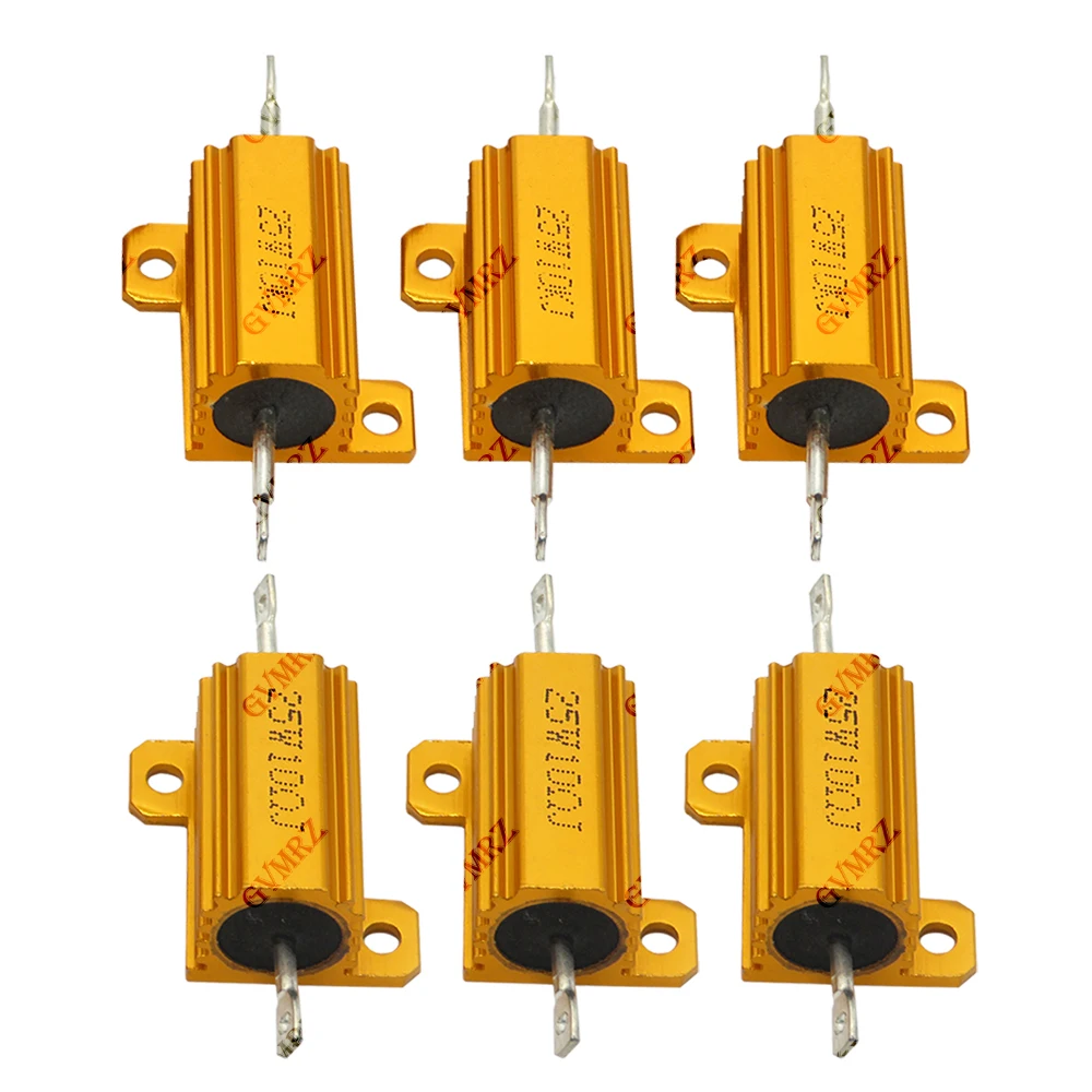 25W 0.01R 0.05R Aluminum Case Power Resistor  Wirewound Type Assorted Ohm Values for Electronic Circuits 10R 82R 300R  0.01R-30K