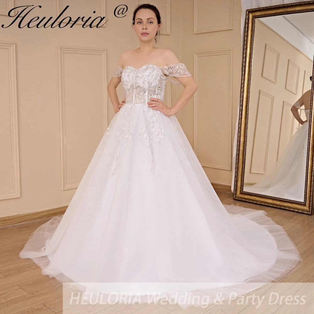 

elegant A line wedding dress off shoulder lace bride dress Robe De Mariee Wedding Bride Dress long train