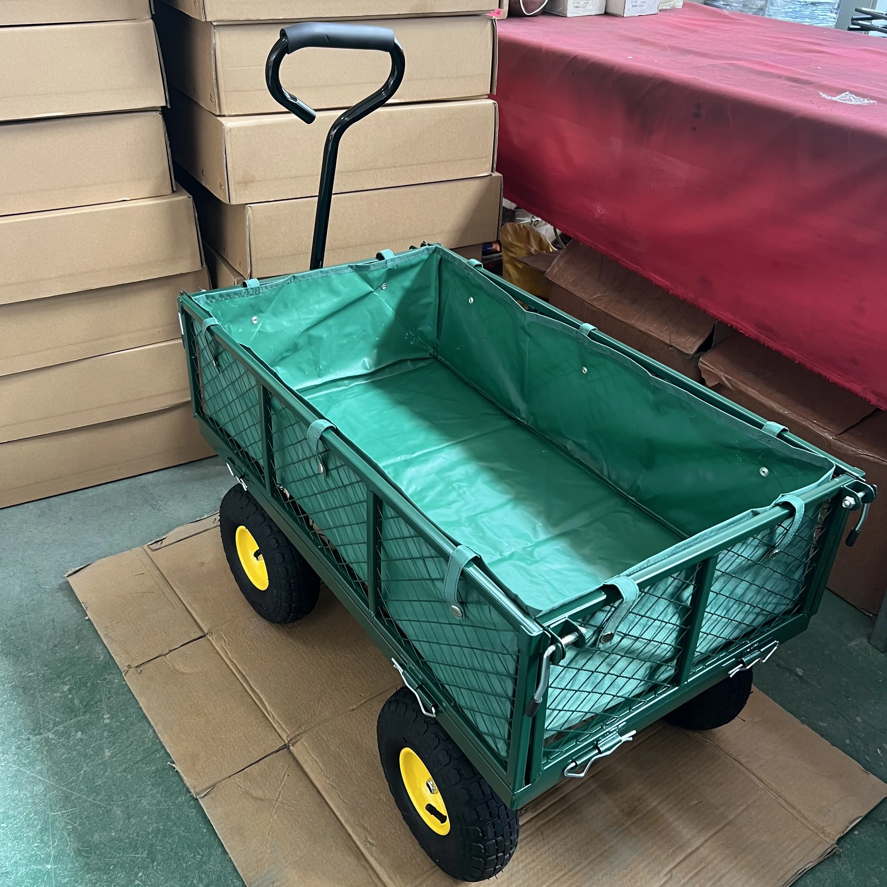 頑丈なスチールメッシュガーデンカート、庭での運搬用に取り外し - Heavy Equipment Yard のレビューと価格