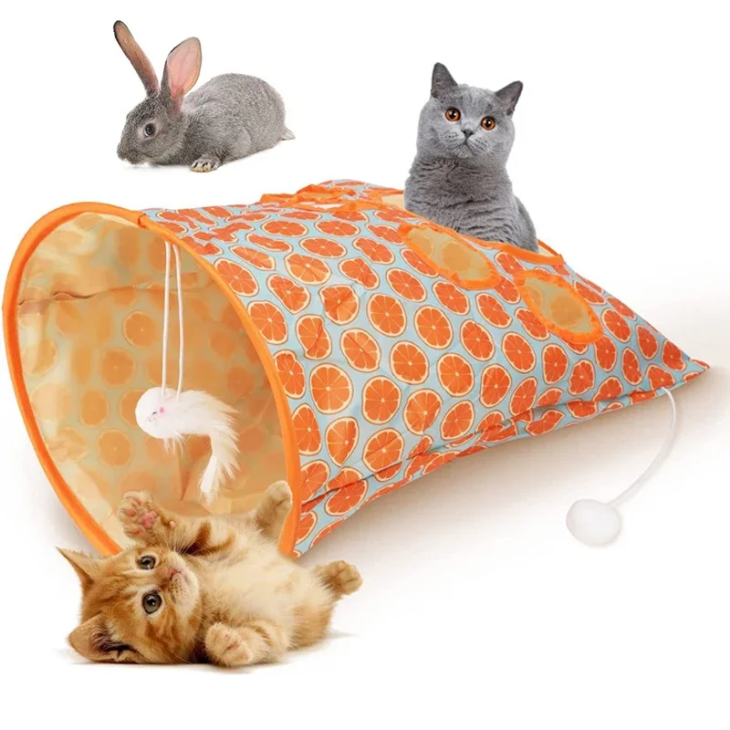 

New Pet Toy Self Hi Diamond Bag Toy with Sound Paper Bite Resistant Mouse Drill Hole Cat Tunnel Cat Toys Interactive