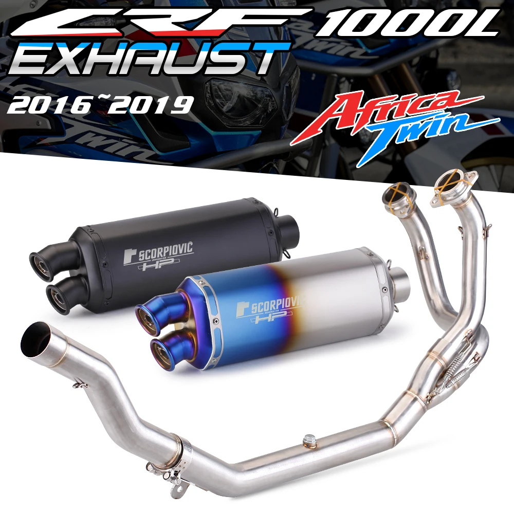 

Double Hole Muffler Full Exhaust Modification Front Exhaust Pipe For African Double Cylinder CRF1000 CRF1000L 2016-2019