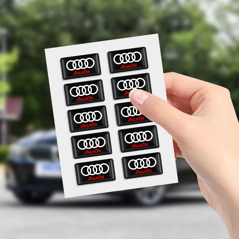 10 قطعة ملصقات الايبوكسي ديكور السيارات الداخلي ملصق مائي لأودي A3 A4 B5 B6 A3 8P 8V 8L A5 A6 C6 C5 A1 A7 A8 Q2 Q3 TT RS3 RS4