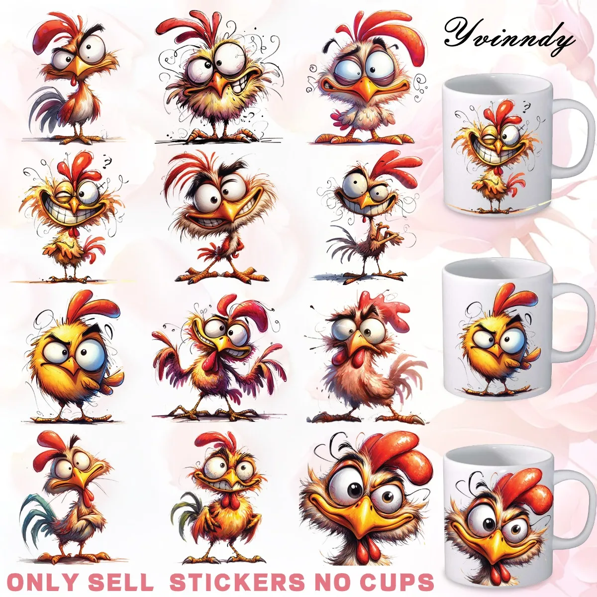 12Pcs/Set Beautiful Women And Carnival DIY Glass Jar Packaging Stickers UV DTF High Self-Adhesive Transfer Paper