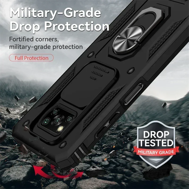 เคส X3แม่เหล็กติดรถยนต์สำหรับ Xiaomi poco Pro, เคสโทรศัพท์สำหรับ poco X3 NFC X 3 Pro ฝาหลังปกป้องกล้องสไลด์ X3Pro