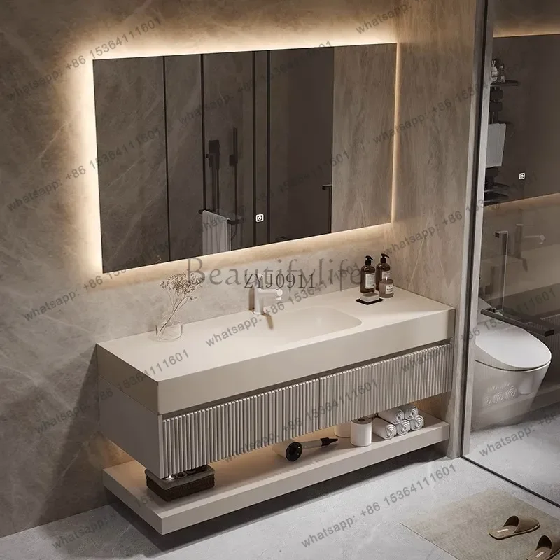 

yj57 Simple double basin integrated basin oak paint bathroom cabinet toilet washstand