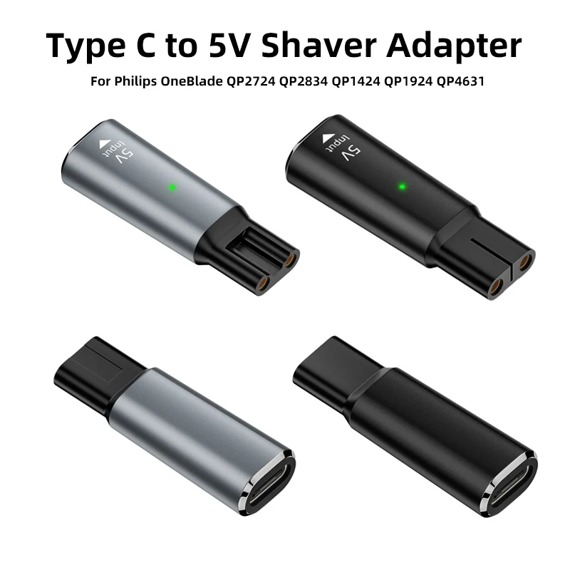 

USB C PD to DC 5V Shaver Adapter for Philips OneBlade QP2724 QP2834 QP1424 QP1924 QP4631 TypeC Charger Converter Electric Shaver